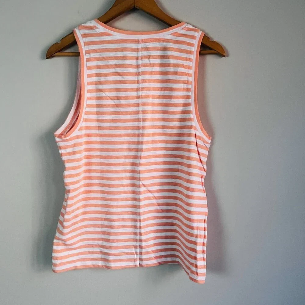 2/$30 J. Crew Peach Striped Girlfriend Tank Medium